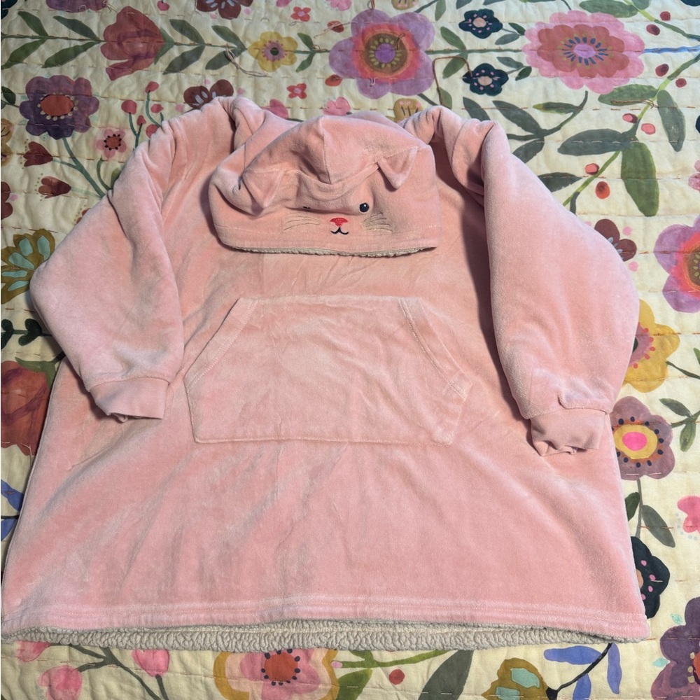 Mini Boden Sherpa Lined Cat Hoodie ~ M